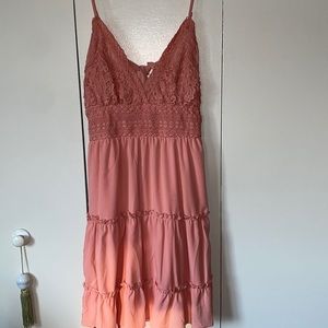 Rose pink open back dress